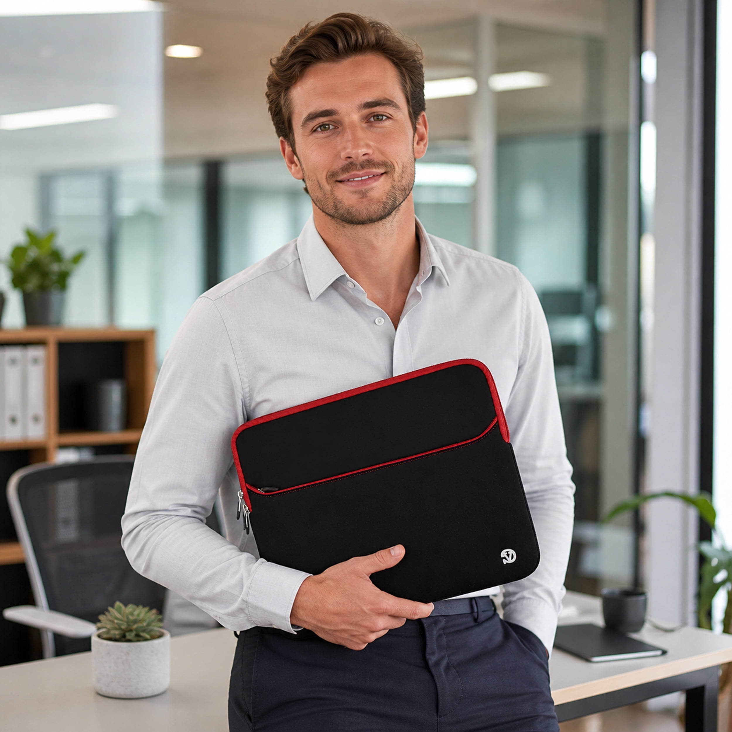 Vangoddy 15.6 Inch Laptop Sleeve Case, Water-Resistant Neoprene Notebook Bag with Zipper and Front Pocket, Fits 15.4-15.6 in Laptops