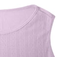 thumbnail image 4 of Sleeveless Bodycon Dresses Womens Square Neck Ruffle Hem Ribbed Summer Casual Midi Dress Purple, 2XL, 4 of 7