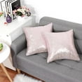 thumbnail image 3 of REGALWOVEN 16"x16" Sequin Throw Pillow Covers Glitter Decorative Cushion Cover Rose Gold 2, 3 of 7