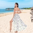 thumbnail image 5 of Women Sarong Wraps Daisy Flower on Stripe Swimsuit Beach Pareo Bikini Coverups Skirt M, 5 of 7