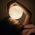 thumbnail image 2 of Moon Lamp 5.9 Inch - 3d Printed Lunar Lamp Moon Light Night Lights, Usb Charging Touch Control Brightness White & Yellow, 2 of 5
