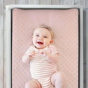 The Peanutshell Blush Daisy Plush Baby Changing Pad Covers for Newborns, 3-Pack