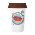 thumbnail image 1 of Lip Flower Frame Cartoon Pattern Mug Coffee Drinking Glass Pottery Cerac Cup Lid, 1 of 3