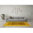 thumbnail image 3 of Ahgly Company Machine Washable Indoor Rectangle Oriental Yellow Traditional Area Rugs, 7' x 10', 3 of 4