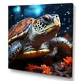 thumbnail image 2 of Designart "Abstract Aquatic Motion" Animals Turtle Wall Decor, 2 of 7