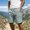 Green-A, variant on Men's Water-Resistant Sun Protection Shorts 9 inch, Elastic Drawstring Quick Dry Casual Outdoor Hiking Shorts with Zipper Pockets Army Green-A