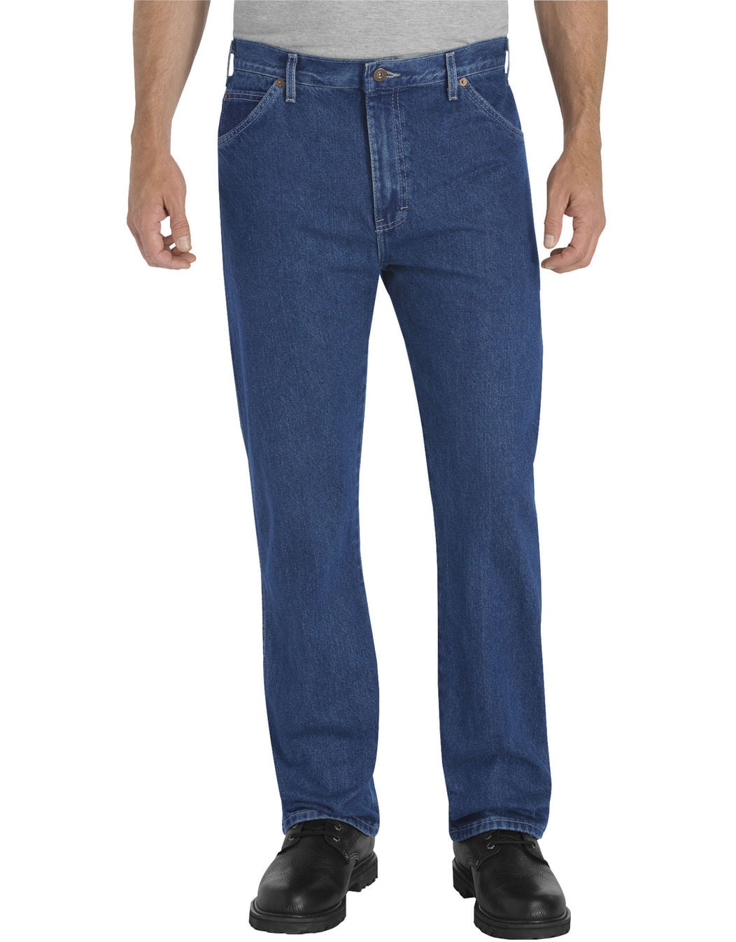 Dickies Mens Regular Straight Fit 6-Pocket Denim Jeans, 38W x 32L ...