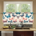 thumbnail image 4 of Yayeee Kitchen Curtains Tier Set of 2 Light Filtering 57"x36" Over Sink Window Panels, Green Butterflies, 4 of 7
