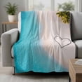 thumbnail image 2 of Ocean Beach Blanket Soft Cozy Warm Twin Blanket for Bed, Plush Fuzzy Flannel Fleece Blankets for Sofa, Love Tropical Summer Plant Gradient Wave Throw Blankets for Couch, Gifts for Men, 60"x80", 2 of 9