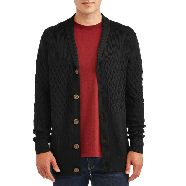 George Men's and Big Men's Cardigan Knit Sweater, up to Size 3XL ...