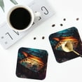 thumbnail image 4 of Vsdgher Underwater Treasure Chest Leather Coasters for Drinks, Durable Drink Coasters 4 Set for Tabletop Protection, Luxurious Home Décor and Housewarming Gift ( {designName})Square, 4 of 6
