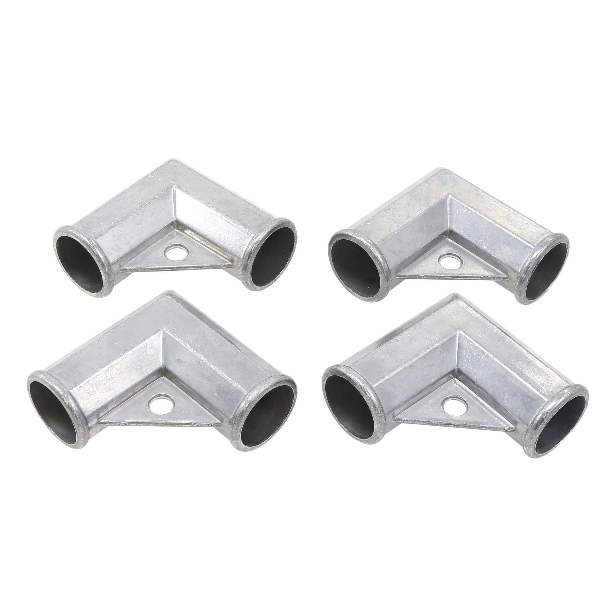 Pack Of 4 Chain Link Fence Gate Corners - 1 5/8" X 1 5/8" Pressed Steel Galvanized Gate Elbows For Easy Fence Building/Repair