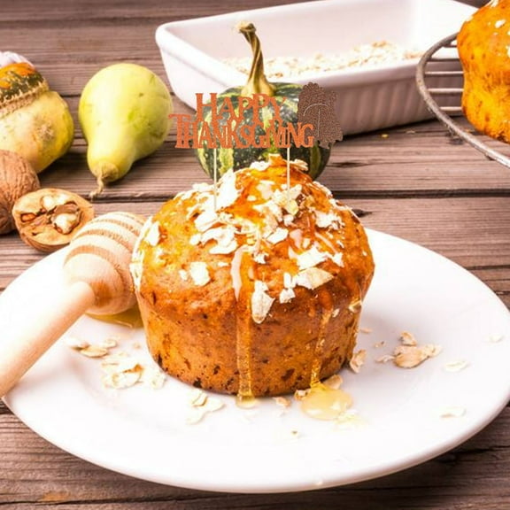 WHAMVOX 5 Pcs Turkey Cake Insert Silver Cooler Thanksgiving Topper Decorations