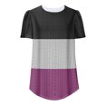 thumbnail image 6 of Brondbend Womens Trendy Tops Cheap Shirts for Women Crew Neck Short Sleeved Hollow-out Blouse Multicolour Fashion Loose Fit Daily Tops Summer Fall Wear,Purple, 6 of 6