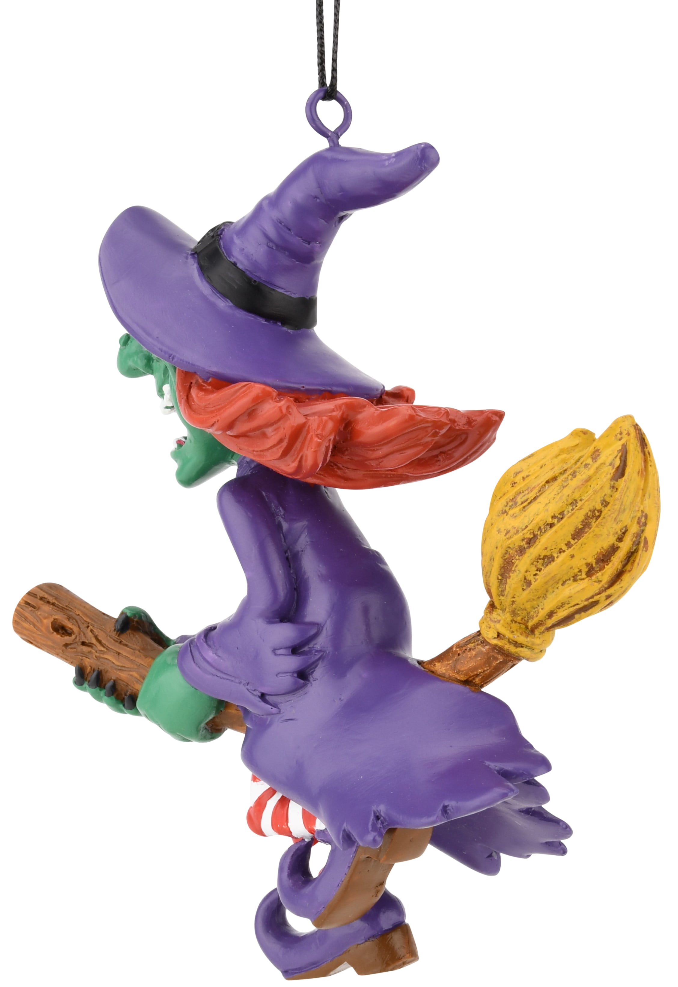 WITCH  ON A BROOMSTICK HALLOWEEN TREE ORNAMENT