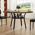 thumbnail image 2 of QinaQin 47-Inch Round Dining Table Is Suitable for 4-6 People Farmhouse-Style Kitchen Table with Storage Shelves Metal Legs. It Saves Space for Kitchens, Dining Rooms, and Living Rooms, 2 of 8