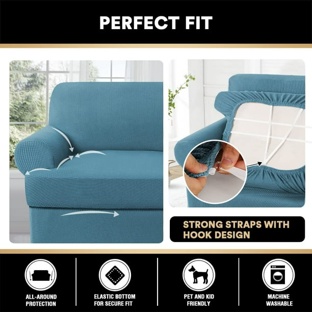T Cushion Sofa Slipcover 4 Pieces Sofa Covers for T Cushion Sofa Soft