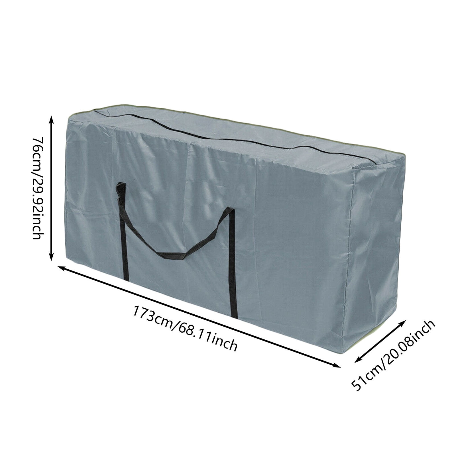Extra Large Waterproof Outdoor Storage Bag - 68.11x20.08x29.92 Inch Cushion Cover with Zipper & Handles for Patio Furniture, Christmas Tree, Pool Toys