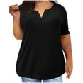 thumbnail image 2 of qolati Plus Size Shirts for Women Comfy Lightweight V Neck Summer Tshirts Business Dressy Loose Fit Short Sleeve Tunic Tops, 2 of 5