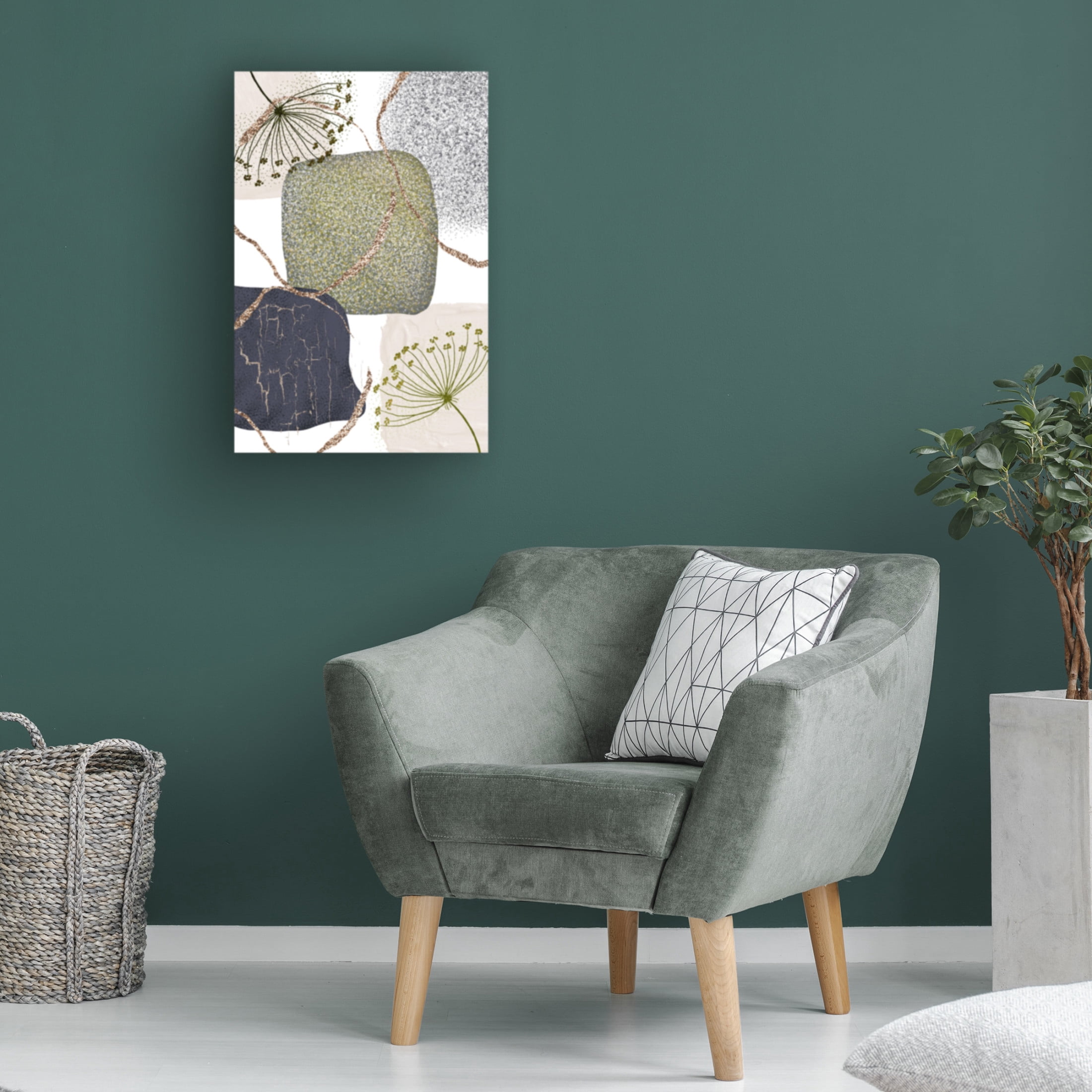 Trademark Fine Art Sally Ann Moss Green Grey 2 Canvas Wall Art