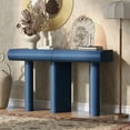thumbnail image 3 of Harper & Bright Designs Modern Console Table with Curved Drawers, Narrow Entryway Table with Wood Geometric Legs, Navy Blue, 3 of 16