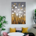thumbnail image 2 of Morning Dancing 100% Hand Painted Floral Oil Paintings Canvas Wall Art Modern Stretched and Framed Grace Abstract Flowers Artwork Ready to Hang for Living Room Home Decorations Wall Decor, 2 of 5