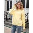 thumbnail image 6 of Women'S Long Sleeve Round Neck Pullover Sweater Bowknot Backless Knit Tops Yellow M, 6 of 9
