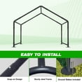thumbnail image 5 of 4'x 4'x 3.3' Extra Large Dog House Outside, Dog Tent Outdoor, Big Dog Shade Shelter Doghouse Canopy with Three-Sided Breathable Mesh Windows, Gray Sun Rain Cover for Pet Cat Livestock, 5 of 7