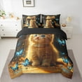 thumbnail image 2 of Feelyou Kawaii Kitten Animal Bedding Comforter Set 7-Piece for Kids, Dreamy Blue Butterfly King Bedding Sets, Cute Cat Reversible Bed Sheets, Microfiber Bedroom Decor, 2 of 7