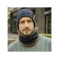 thumbnail image 3 of Men Beanie Hat & Scarf Set Neck Cover Winter Warm Fleece Knitted Thick Ski Cap, 3 of 4