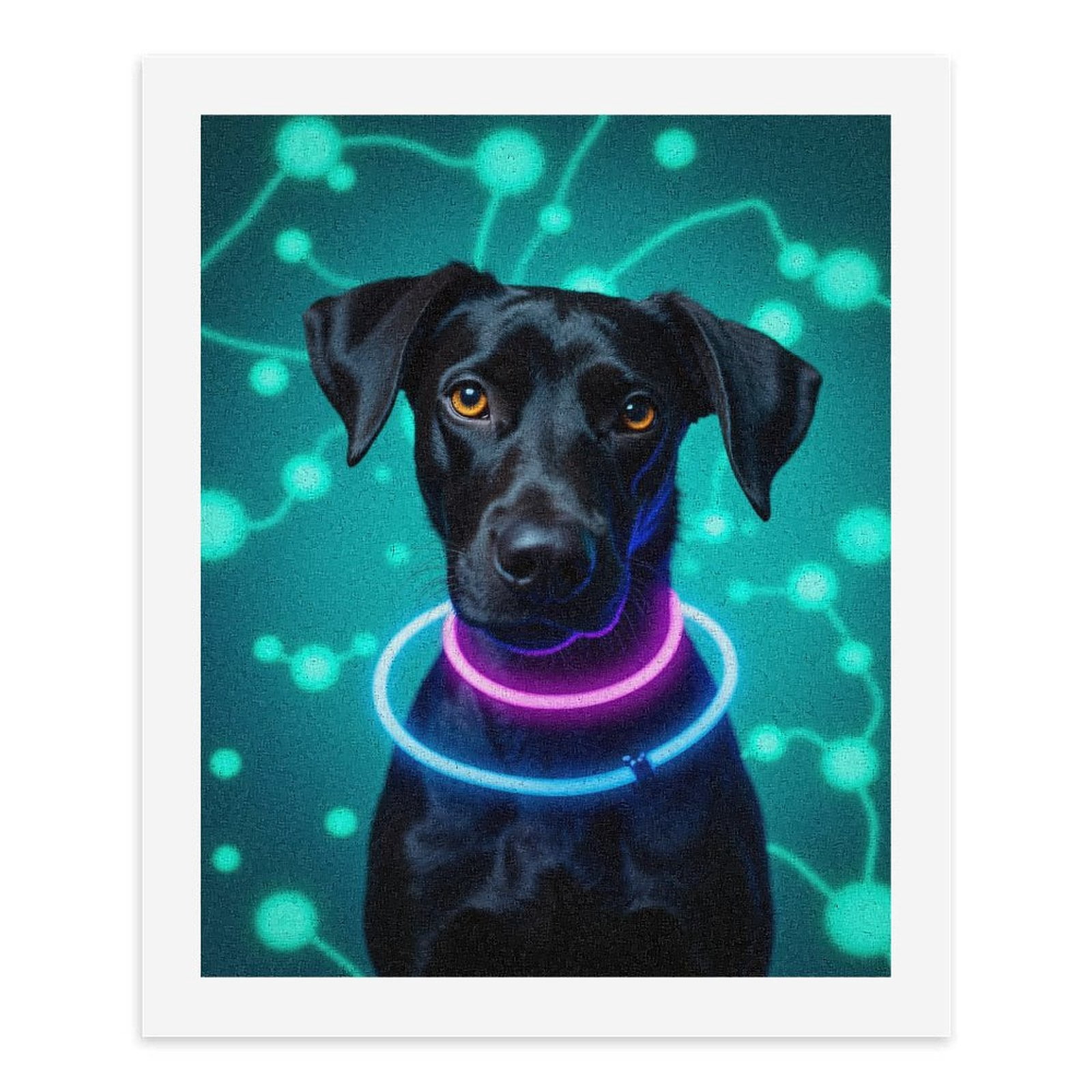Paint by Numbers Kit for Adults, Dog Neon Lights Futuristic Glow Paint by Numbers, Easy Paint by Numbers Kit for Adults Beginner, DIY Adult Paint by Number Kits on Canvas, Home Decor