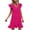 Hot Pink, variant on QIPOPIQ Women's Elegant Eyelet V Neck Ruffle Cap Sleeve Tank Babydoll A Line Mini Dress Clearance