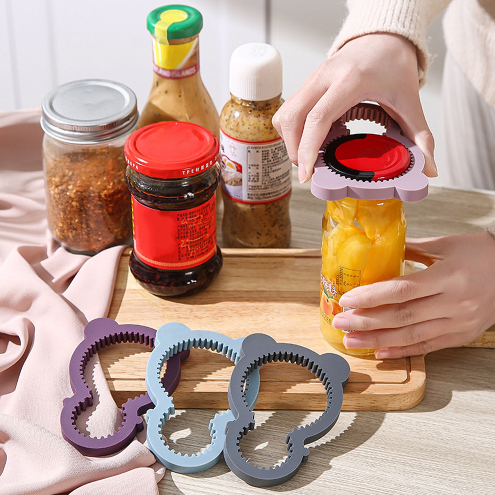 Astofli 5 Pack Jar Opener For Seniors With Arthritis, Easy Twist Lid Opener  Jar Opener For Opening Jars With 2 PCS Rubber Jar Gripper, Multi Can