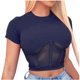 thumbnail image 2 of Fiudx Tops para Mujer Camiseta Informal de Manga Corta para Mujer, Tops Lisos, Camiseta Corta para Mujer, 2 of 7