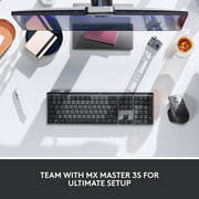 لوحة مفاتيح الأداء المضاء اللاسلكي الميكانيكي Logitech MX ، المفاتيح الخطية ، المفاتيح ذات الإضاءة الخلفية ، Bluetooth ، USB-C ، macOS ، Windows ، Linux ، iOS ، Android ، Metal