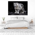thumbnail image 4 of Mudket Framed Snow Leopard Canvas Wall Art, Black and White Animal Print Wall Decor for Men Living Room, Trendy Leopard Wall Art, Ready to Hang - 12"L x 8"W, 4 of 10