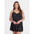 thumbnail image 2 of Joyspun Women's Lace Trim Stretch Satin Chemise, Sizes S-3X, 2 of 5