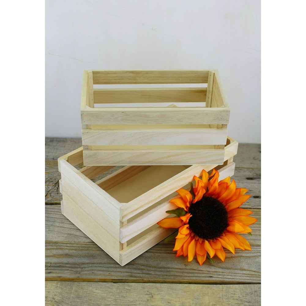 2 Small Unfinished Wood Crates