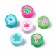 thumbnail image 2 of Handmade Polymer Clay Beads Flat Round with Plant/Animal Mixed Color 9~10x4~5mm Hole: 1.6mm, 2 of 4