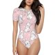 thumbnail image 1 of Balery Cute Rabbit Body de cuello redondo de manga corta para mujer Tops de manga corta Tops básicos-Large, 1 of 7