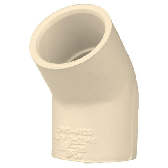Conexión de tubería de CPVC KBI Elbow 45°, 3/4 pulgadas