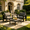 2 Pcs Sofa&Coffee Table, variant on 2 Piece Aluminum Patio Conversation Set, Exposed Frame Arm Chairs with Light Gray Cushions & WPC Coffee Table, Patio Conversation Set for Backyard, Heynemo