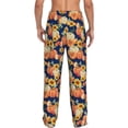 thumbnail image 3 of Goofa fall Pumpkin Daisy Pattern Printed Soft Pajama Pants for Men, Wide Leg Comfy Casual Lounge Yoga Pants-X-Large, 3 of 9