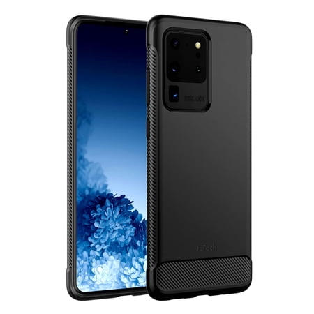 JETech Slim Fit Case for Samsung Galaxy S20 Ultra 5G (2020), Thin Phone Cover with Shock-Absorption and Carbon Fiber Design (Black)