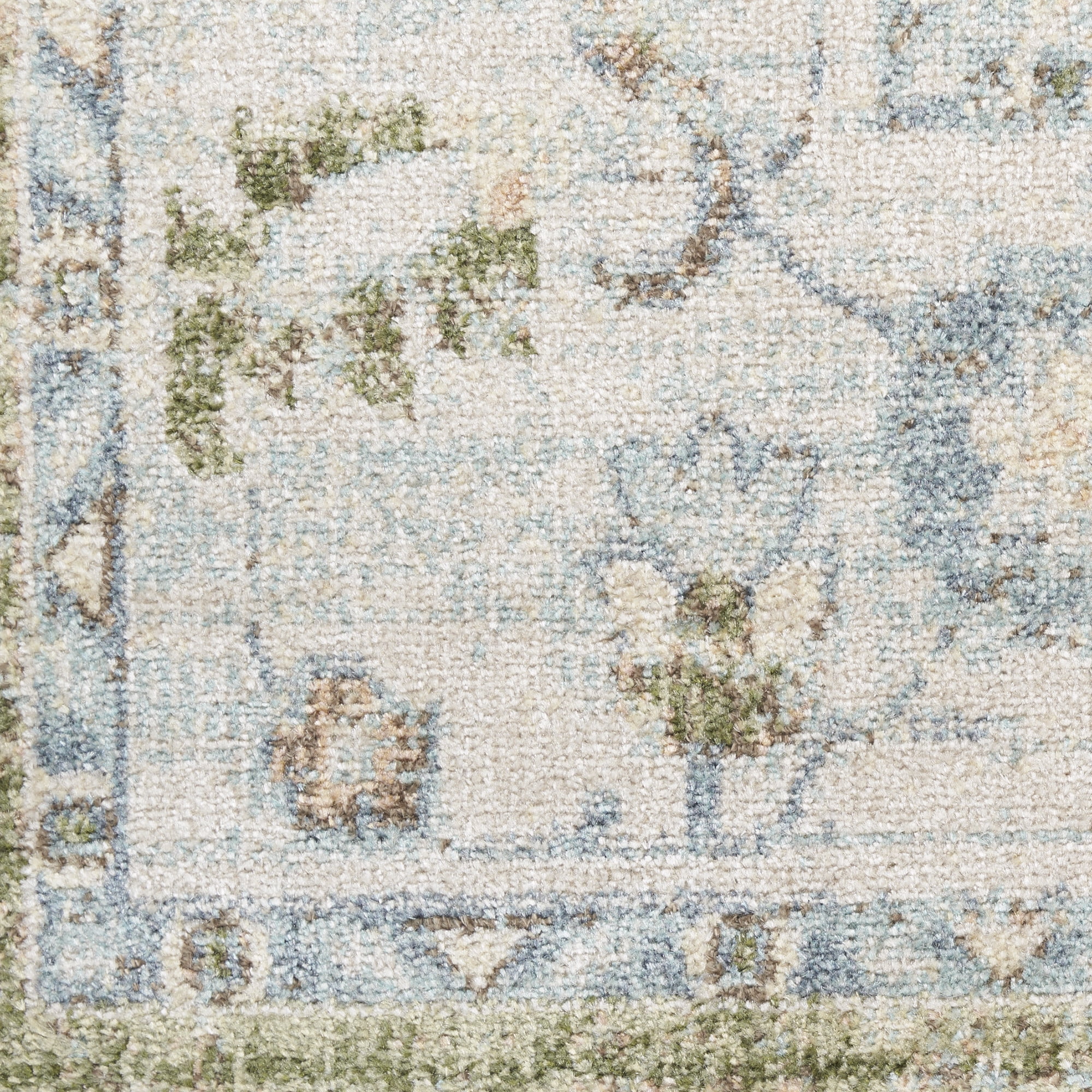 Nourison Astra Machine Washable Center medallion Blue Green 7'10" x 10' Area Rug (8x10)