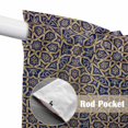 thumbnail image 4 of Swag Valance Curtains for Windows, Vintage Mediterranean Light Filtering Kitchen Curtains with Rod Pocket, Retro Morocco Abstract Art Brown Blue Window Treatment Valances, 36x36 - 2 PCS, 4 of 9