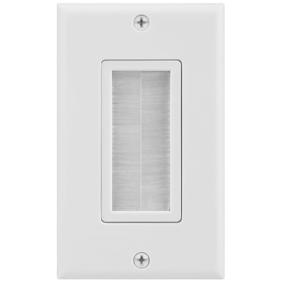 Fosmon 1-gang wall plate, brush style opening passthrough low voltage cable plate in-wall installation