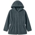 thumbnail image 6 of OGLCCG Girls Fleece Jacket with Hood Full Zip Fuzzy Sherpa Coat Long Sleeve Fall Winter Outwear with Pockets,Drawstring Waist(Gray,12-13 Years), 6 of 6