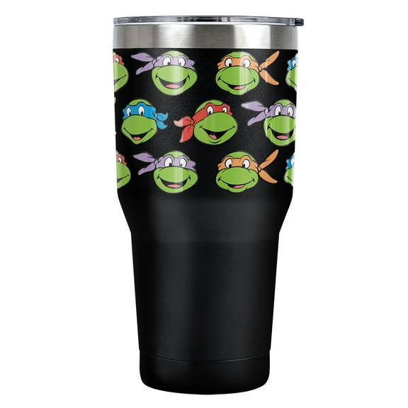 Teenage Mutant Ninja Turtles TMNT Official Turtle Heads 30 oz Travel Tumbler, Stainless Steel, Vacuum Insulated with Leak Resistant Slide-Lock Lid