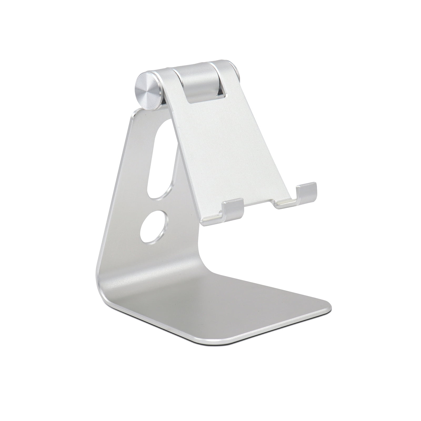 Navor Adjustable Aluminum Phone Stand for Desk, Foldable Cell Phone Holder with 270° Adjustable Viewing Angle, Anti-Slip Base, Compatible with iPhone, Samsung & More – Silver
